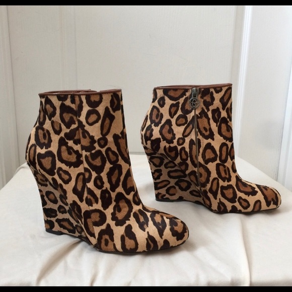 Like new  Calf Hair Leopard Ankle Booties - Picture 2 of 4